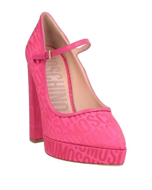 Moschino Pink Pumps Textile Fibers, Leather