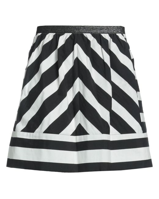 Pinko Black Mini Skirt Cotton, Polyester, Elastane, Silk