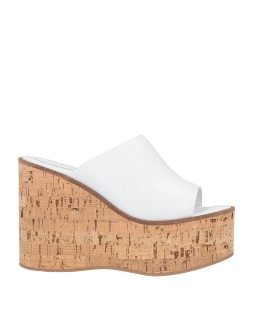 Paloma Barceló White Mules & Clogs Calfskin