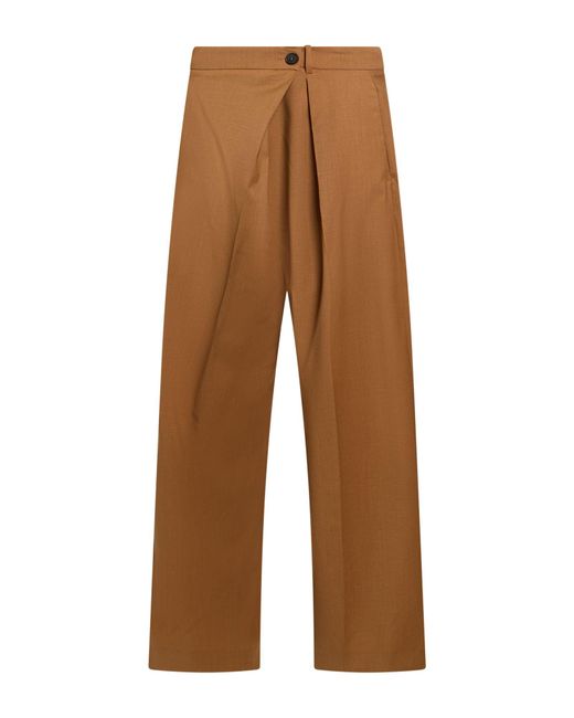 Tela Brown Pants Polyester, Virgin Wool, Elastane