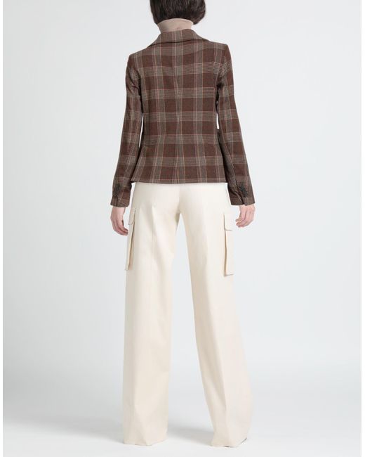 Kiltie Brown Blazer Virgin Wool, Polyester, Polyamide, Viscose, Elastane