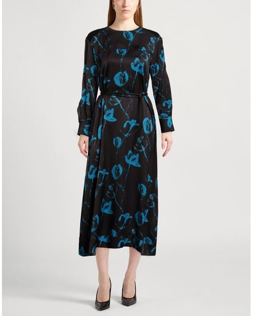 Liviana Conti Blue Dark Midi Dress Viscose