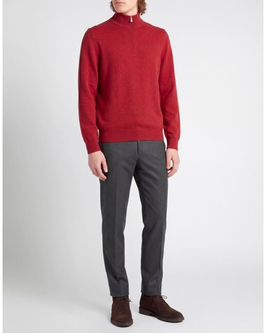 Gran Sasso Red Turtleneck Cashmere for men