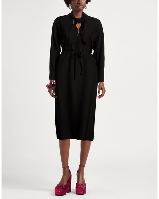 Barena Black Maxi Dress Viscose