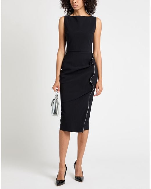 La Petite Robe Di Chiara Boni Black Midi Dress Polyamide, Elastane