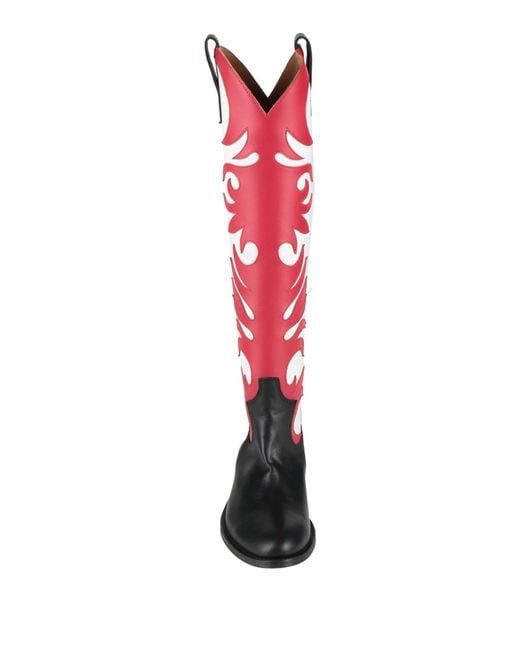 Via Roma 15 Red Boot Leather