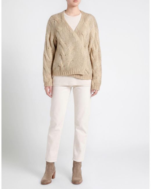 Riccardo Forconi Natural Khaki Cardigan Polyester, Wool, Acrylic
