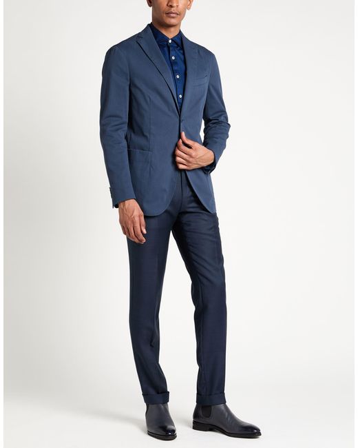 Boglioli Blue Blazer Cotton, Elastane for men