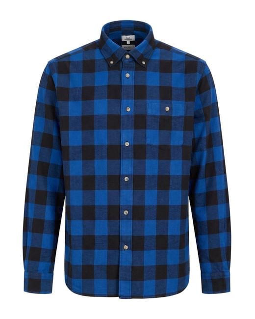 Woolrich Blue Shirt Cotton for men