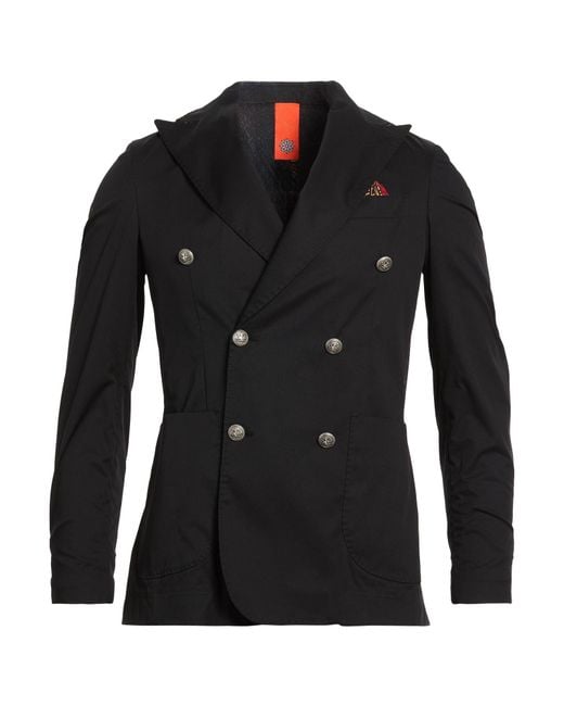 Bharnaba Black Blazer Cotton, Polyamide, Elastane for men