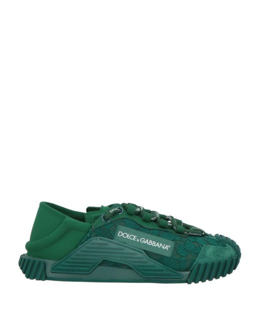 Dolce & Gabbana Green Sneakers Soft Leather, Textile Fibers