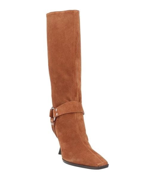Sergio Rossi Brown Camel Boot Leather