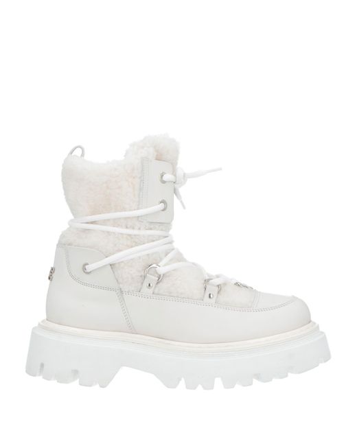 Casadei White Ankle Boots