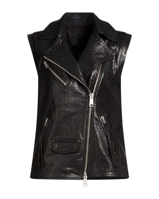 AllSaints Black Vest Sheepskin