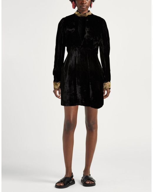 Twinset Black Mini Dress Viscose