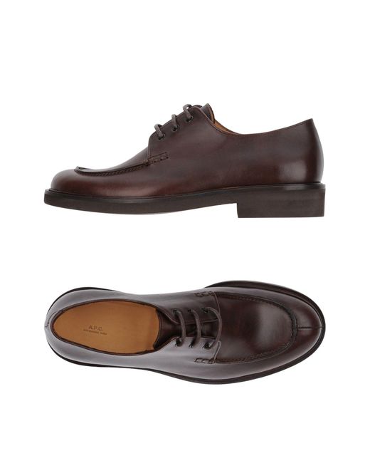 A.P.C. Brown Dark Lace-Up Shoes Soft Leather for men