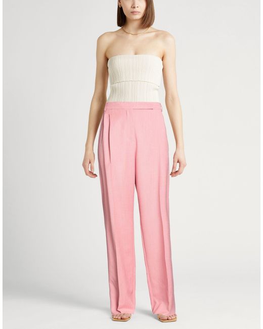 Max Mara Pink Pants Virgin Wool, Silk, Mohair Wool