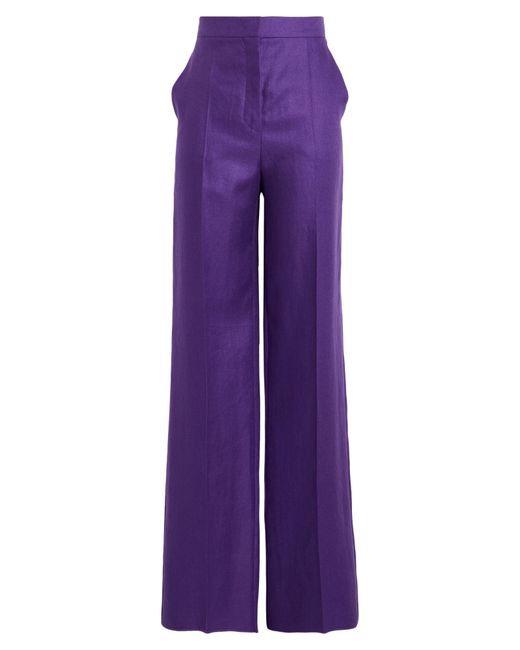 Max Mara Purple Pants Linen