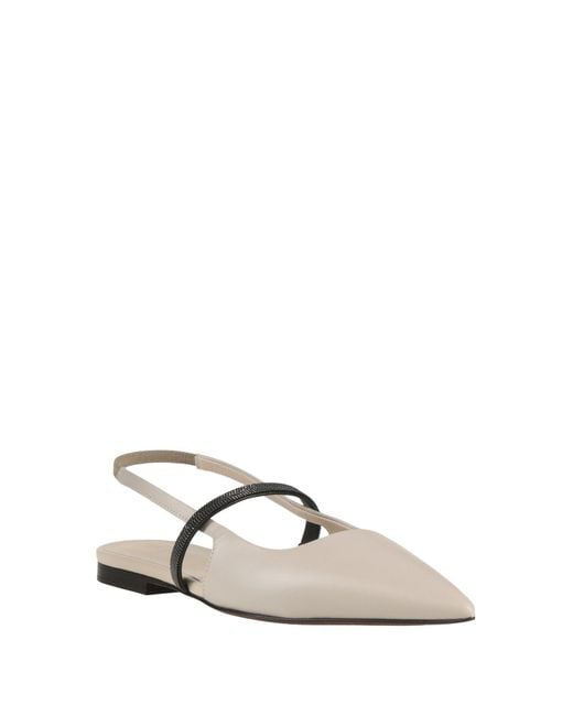 Brunello Cucinelli White Ballet Flats