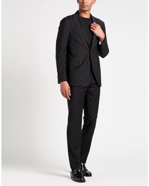 Boglioli Black Suit Wool, Polyester, Elastane for men