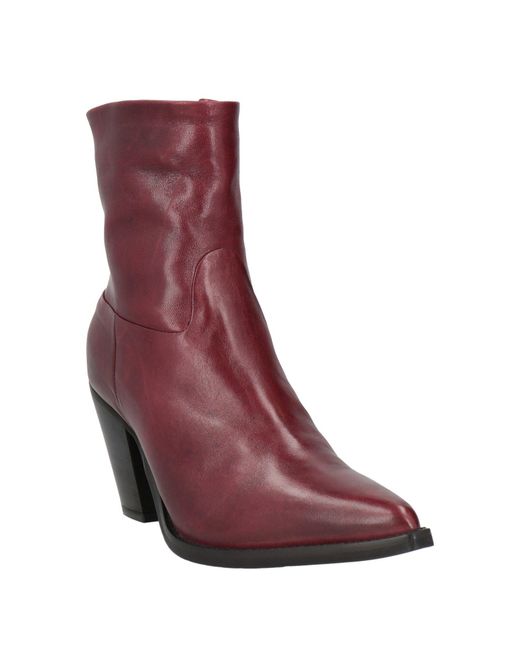 The Seller Purple Burgundy Ankle Boots Leather
