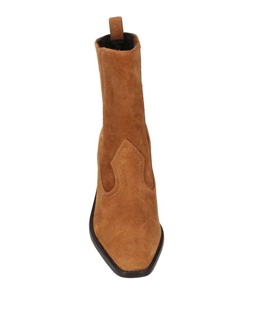 Tory Burch Brown Camel Ankle Boots Leather