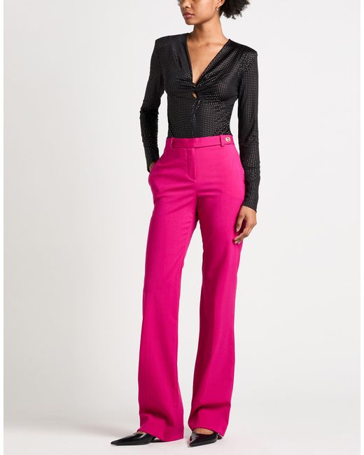 Versace Pink Fuchsia Pants Virgin Wool, Elastane