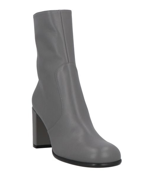Sergio Rossi Gray Ankle Boots Leather