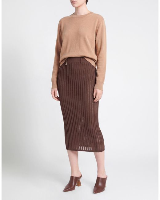 Patrizia Pepe Brown Midi Skirts