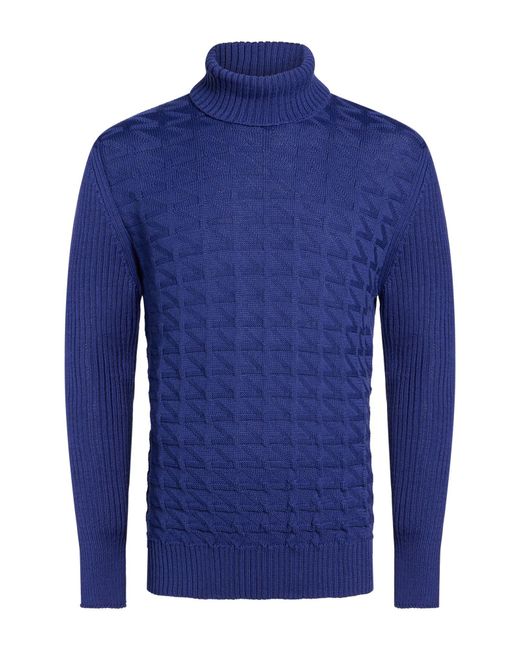 PHILOTINTO Blue Turtleneck Merino Wool, Acrylic for men