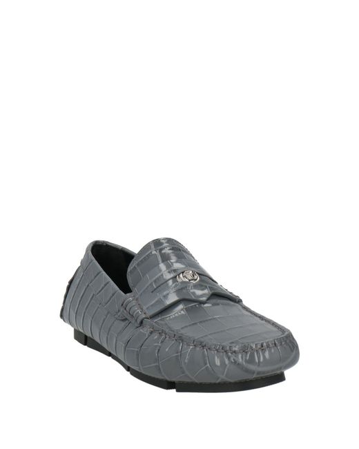 Versace Gray Loafers Calfskin for men
