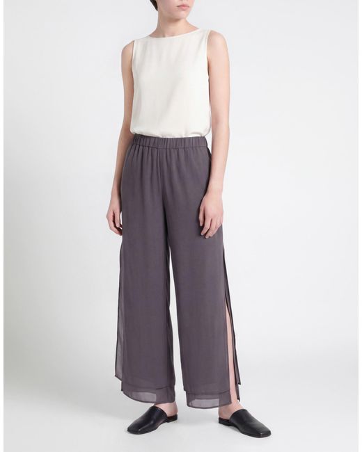 Clips Purple Charcoal Pants Polyester