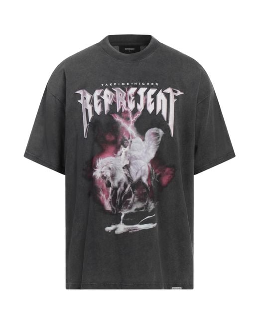 Represent Black Charcoal T-Shirt Cotton for men