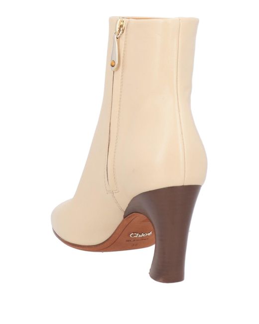 Chloé Natural Leather Ankle Boots