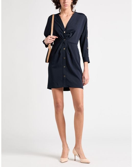 Sandro Blue Midnight Mini Dress Polyester