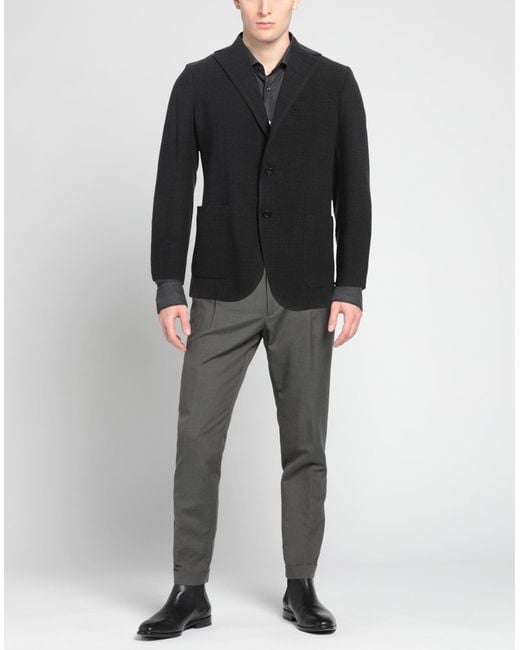 Circolo 1901 Black Charcoal Blazer Virgin Wool, Elastane for men