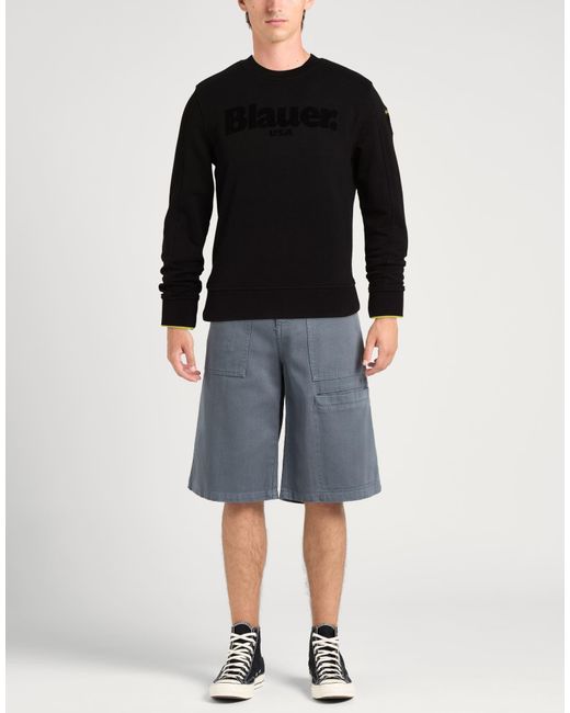 Blauer Black Sweatshirt Cotton, Polyester for men