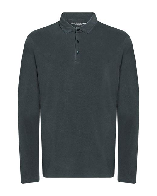 Majestic Filatures Green Polo Shirt Cotton, Elastane for men