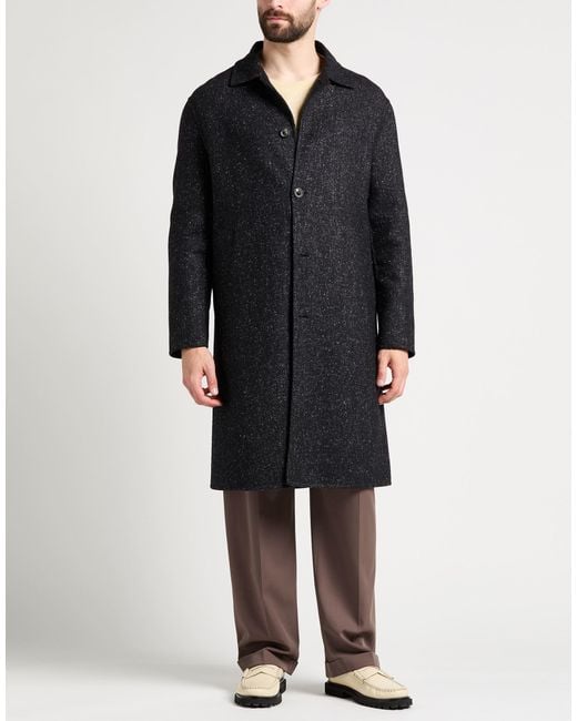 Lardini Black Coat Wool, Silk for men