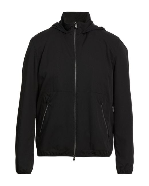 Herno Black Jacket Virgin Wool, Recycled Wool, Polyester, Polyamide, Silk for men