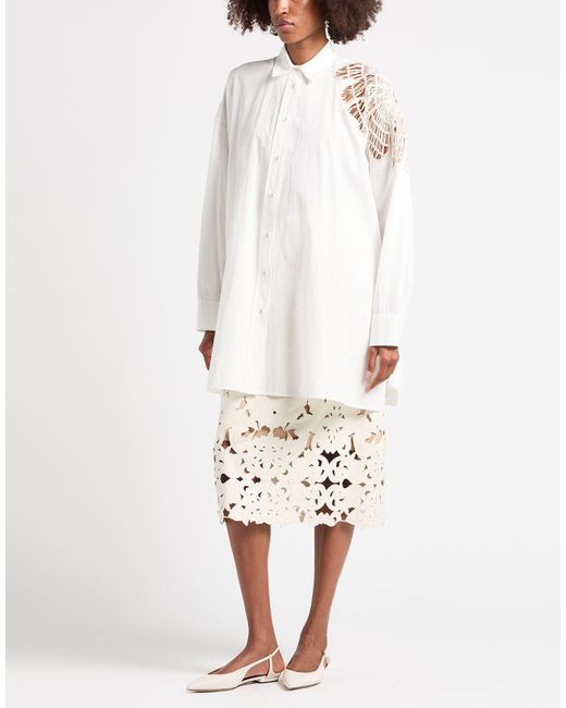 Forte_forte White Mini Dress Cotton, Viscose