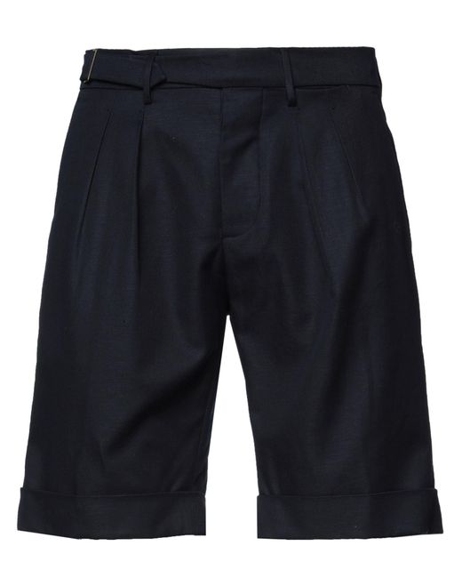 MICHELE CARBONE Blue Midnight Shorts & Bermuda Shorts Cotton, Linen, Elastane for men