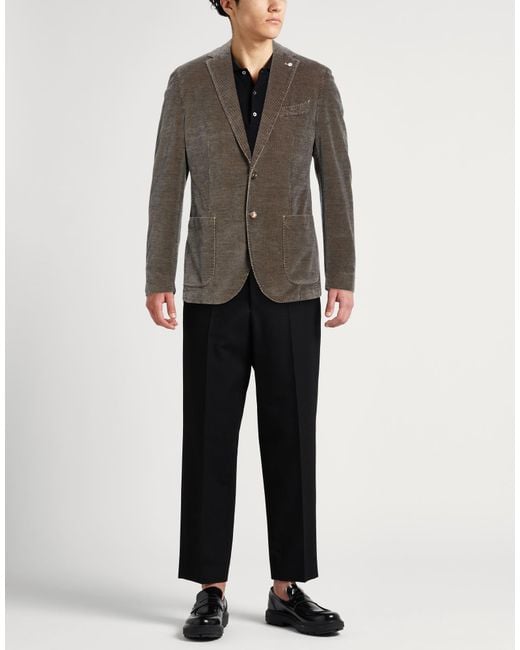 L.b.m. 1911 Brown Taupe Blazer Cotton, Elastane for men