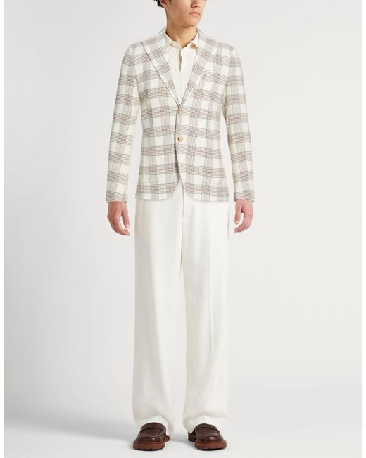 Manuel Ritz White Blazer Cotton, Polyester, Polyamide, Elastane for men