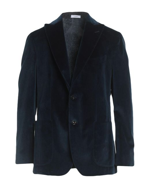 Boglioli Blue Blazer Cotton, Elastane for men