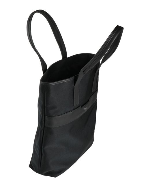Pineider Black Handbag Nylon, Leather for men