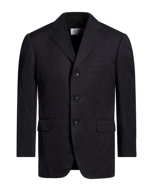 Maison Margiela Blue Blazer Virgin Wool, Linen for men