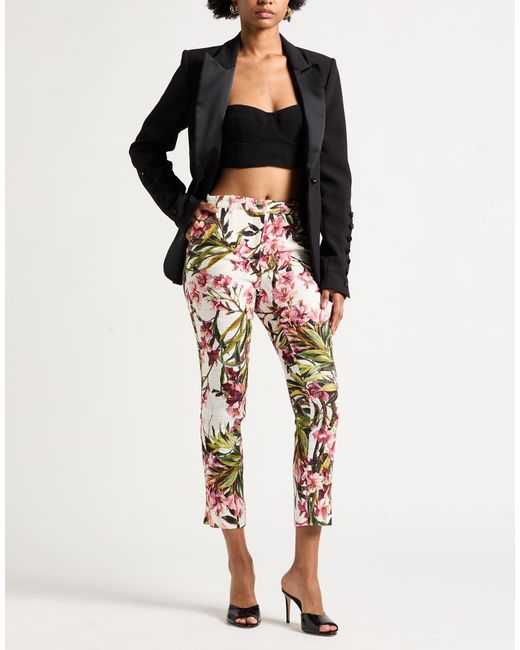 Dolce & Gabbana White Pants Cotton, Viscose, Elastane