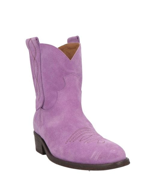 Via Roma 15 Purple Ankle Boots Leather