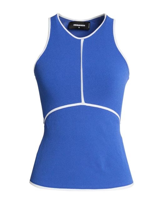 DSquared² Blue Tank Top Viscose, Polyester